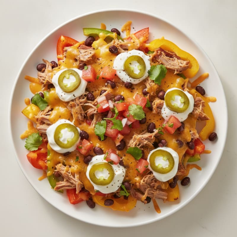 Pulled Pork Nachos with Pickled Jalapeños