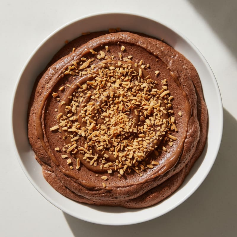 Silky Chocolate Protein Pudding with Toasted Coconut