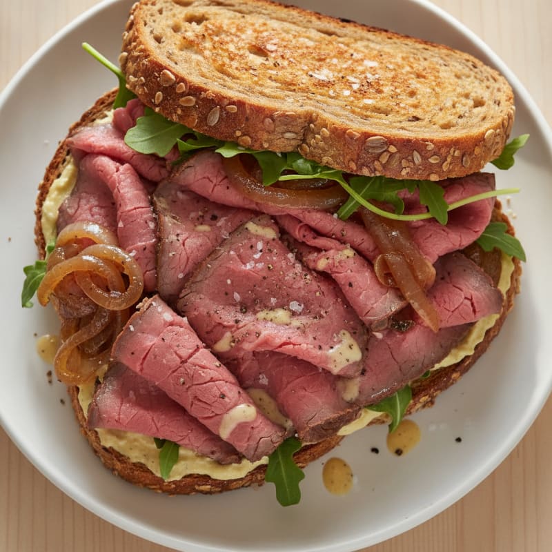 Roast Beef Sandwich with Caramelized Onions