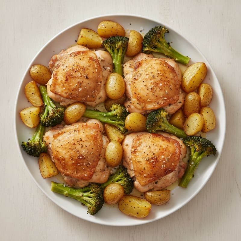 Sheet Pan Chicken with Roasted Potatoes and Broccoli