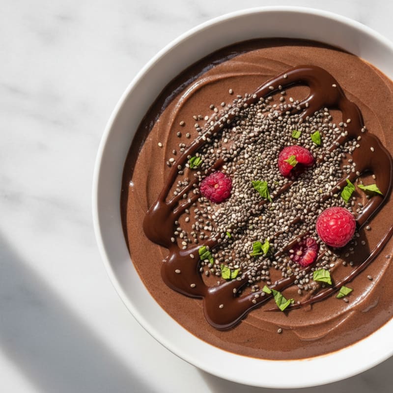 Silky Chocolate Protein Pudding with Chia Seeds