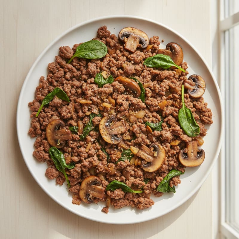 Savory Ground Beef and Mushroom Skillet