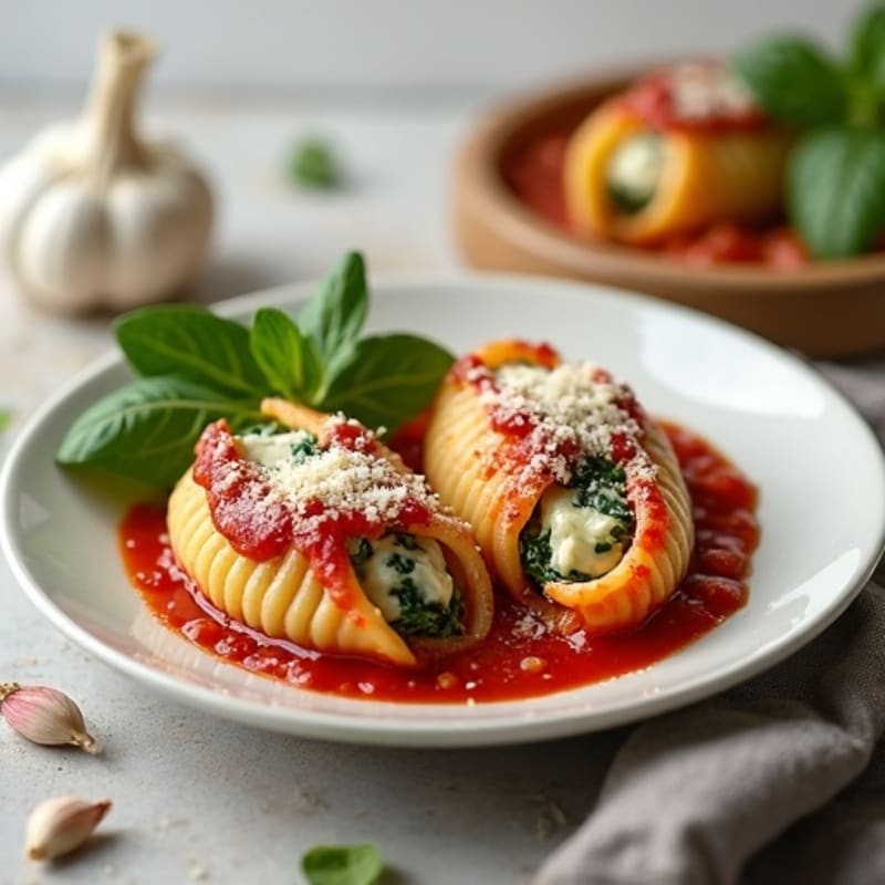 Healthy Creamy Spinach Ricotta Stuffed Shells