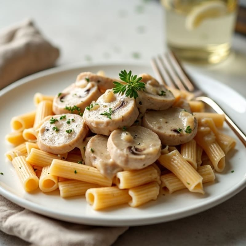 Healthy Creamy Chicken Stroganoff with Mushrooms