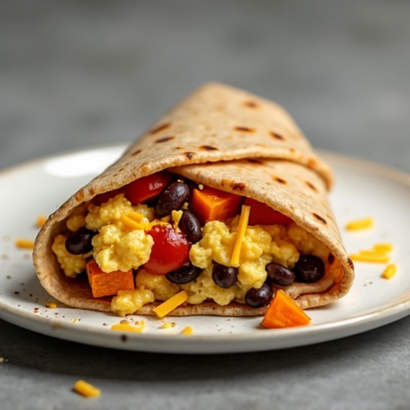 Protein-Packed Sweet Potato Black Bean Breakfast Burrito