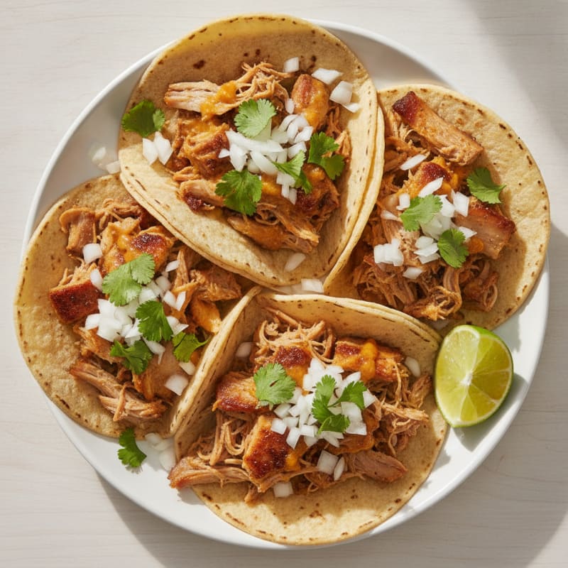 Slow-Cooked Pork Carnitas Street Tacos