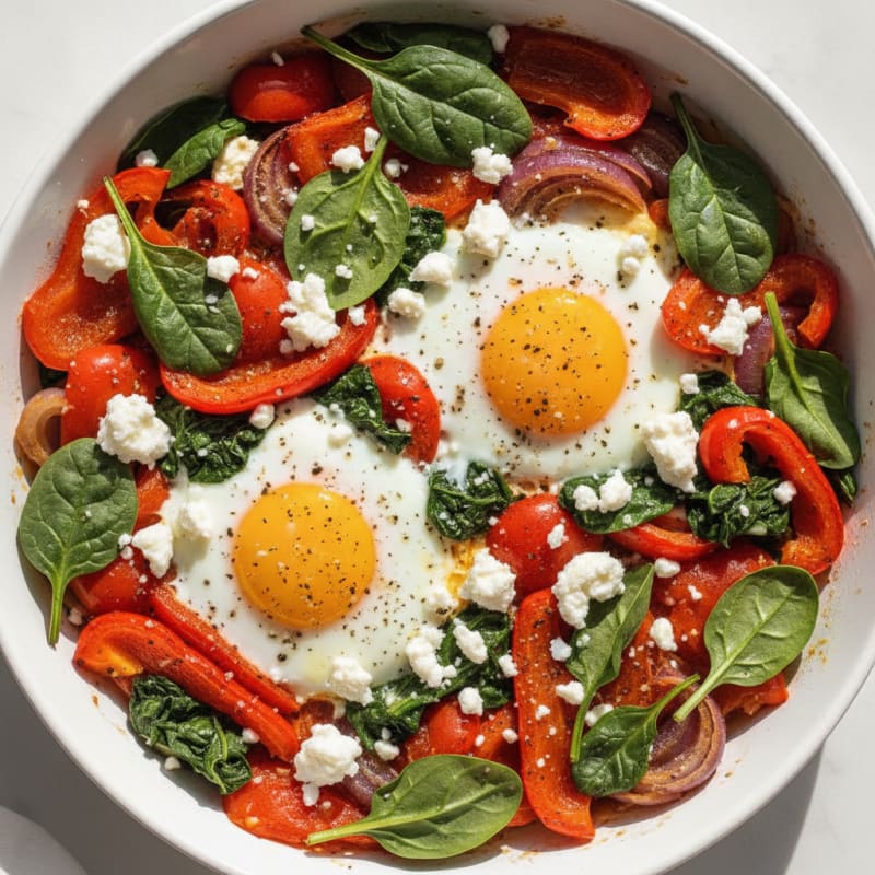 Baked Eggs with Roasted Vegetables
