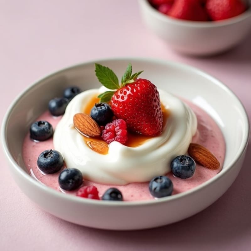 Silky Greek Yogurt Protein Mousse with Mixed Berries