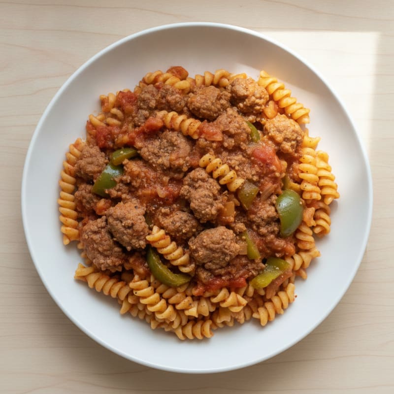 Sirloin Goulash with High-Protein Pasta