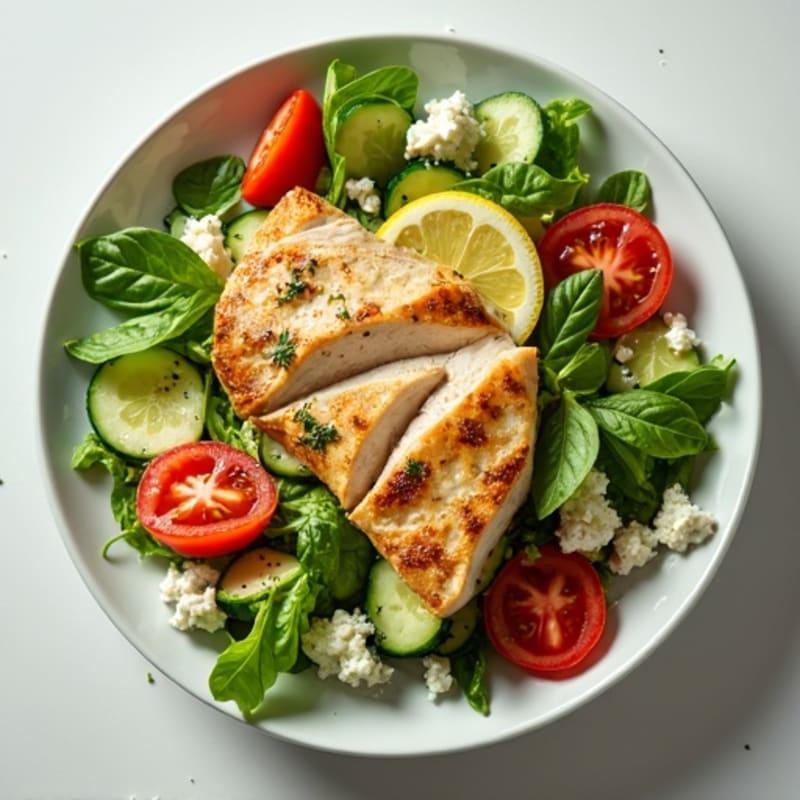 Lemon-Herb Chicken and Fresh Vegetable Salad