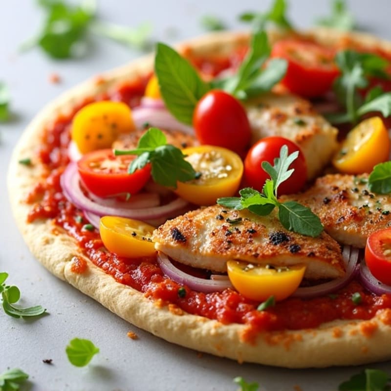 Crispy Chicken and Fresh Vegetable Pizza
