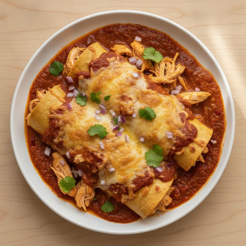 Chicken Enchiladas with Ancho Chili Sauce