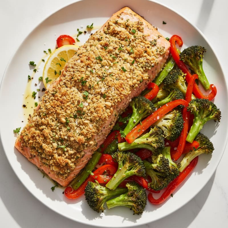 Herb-Crusted Salmon with Roasted Vegetables