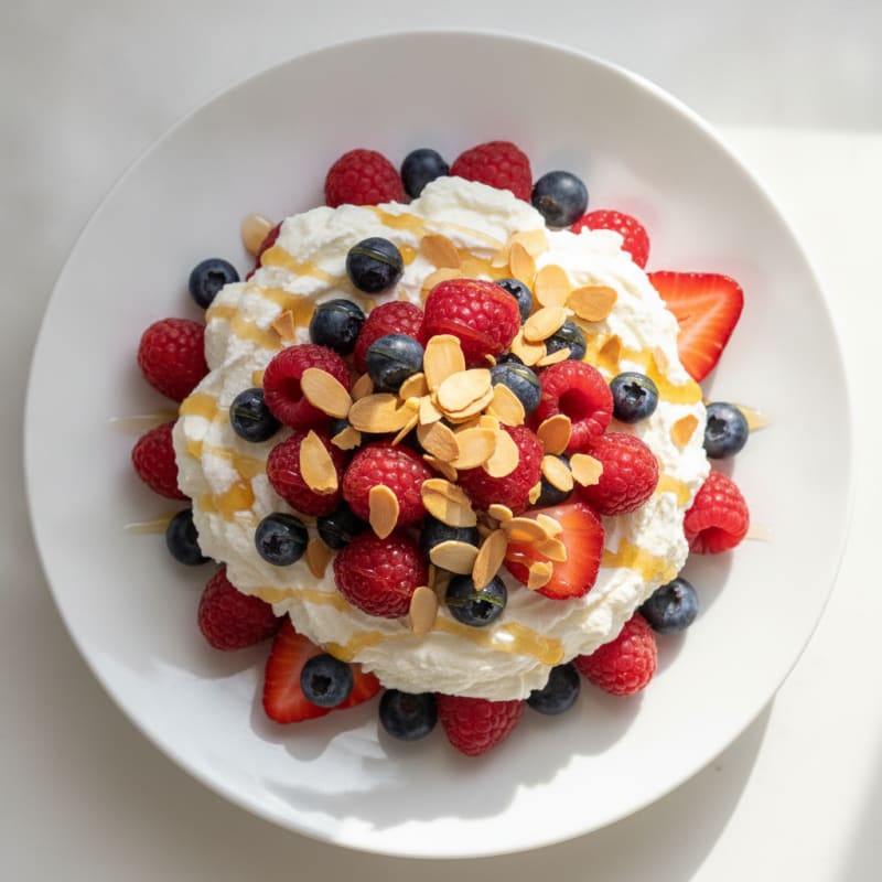Greek Yogurt Protein Mousse with Mixed Berries