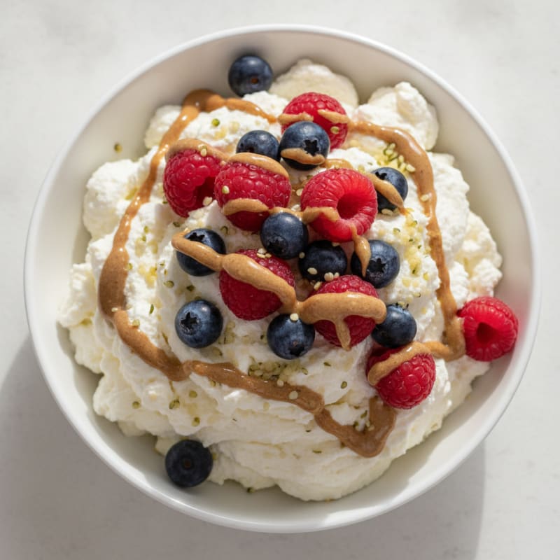 Silky Greek Yogurt Protein Mousse with Berries
