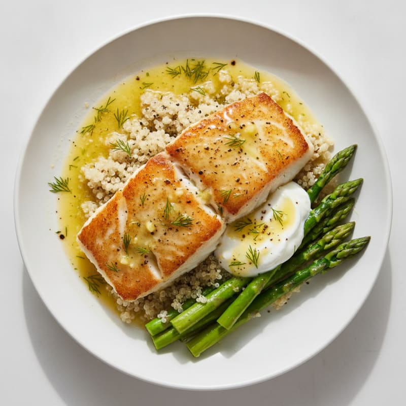 Pan-Seared Cod with Lemon-Dill Sauce