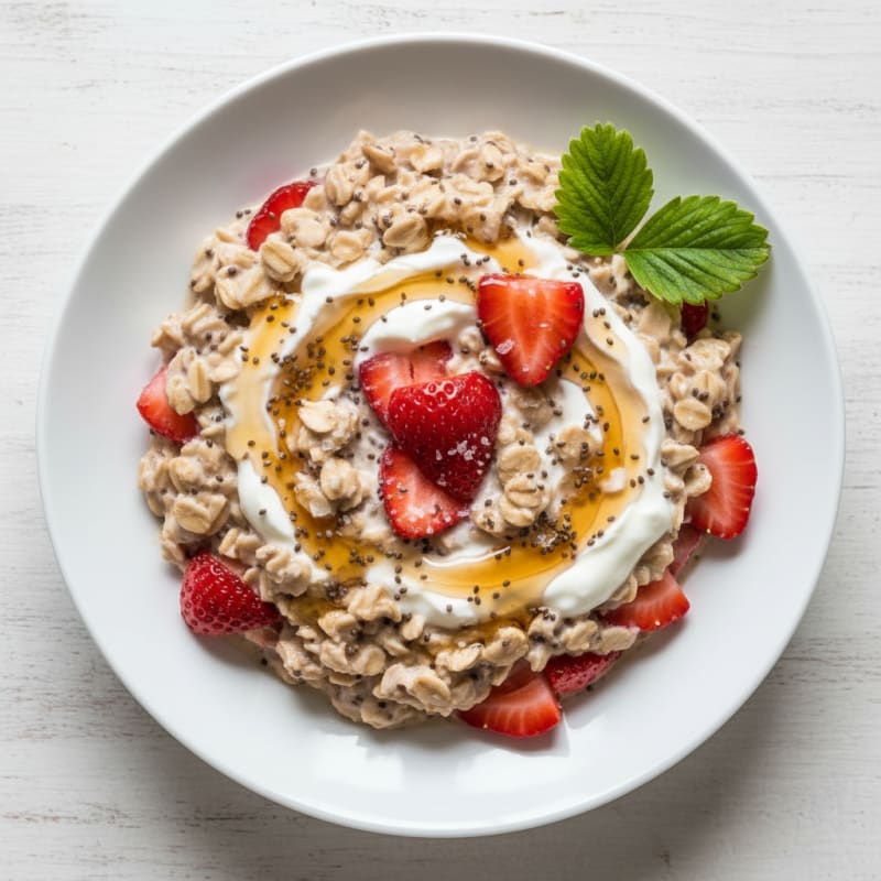 Creamy Strawberry Shortcake Overnight Oats