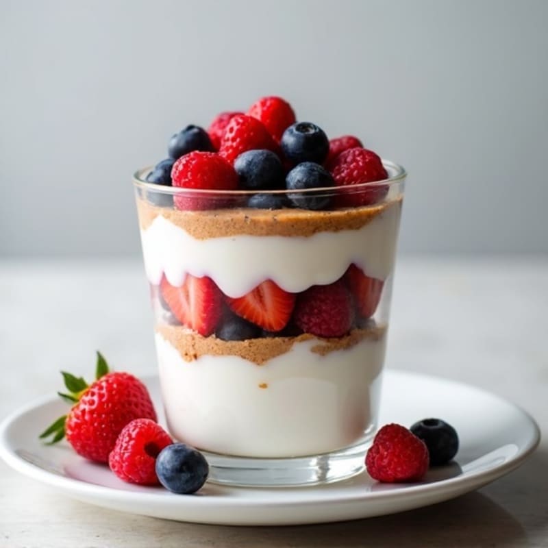 Greek Yogurt Protein Parfait with Berries and Almond Butter