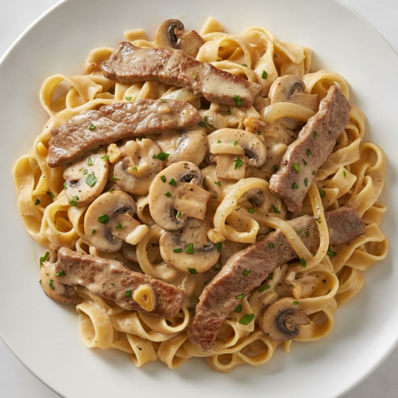 Classic Beef Stroganoff with Egg Noodles
