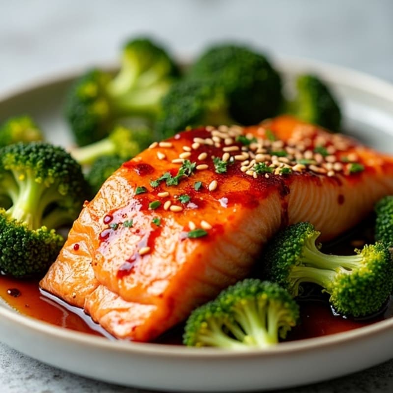 Sheet Pan Teriyaki Salmon with Crispy Broccoli