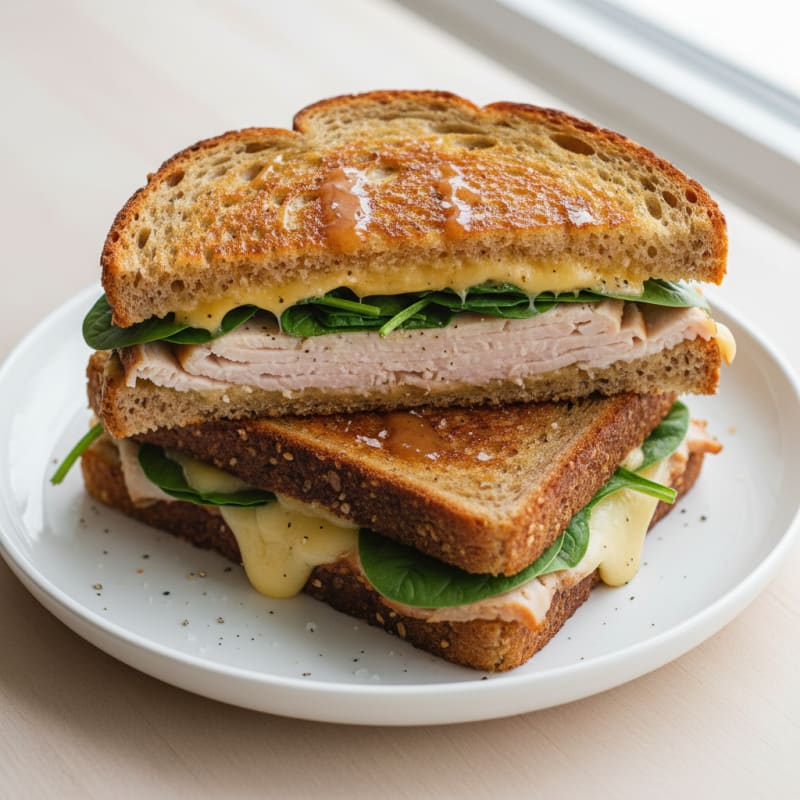 Golden Triple-Decker Grilled Cheese