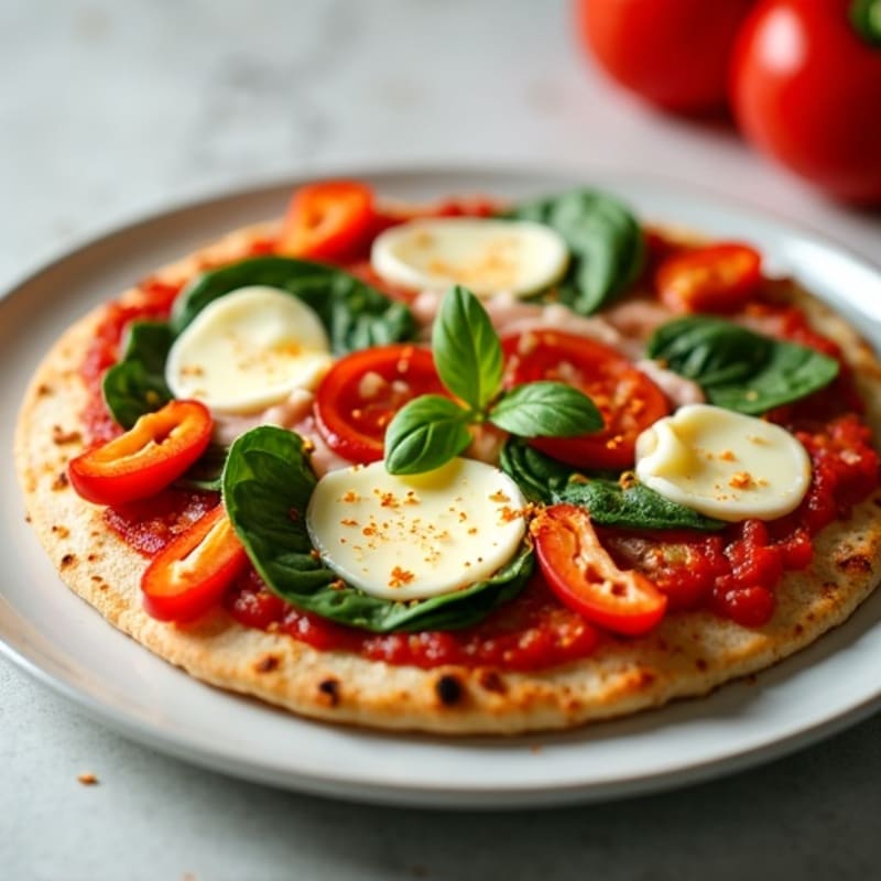 Healthy Crispy Turkey Ham Tortilla Pizza