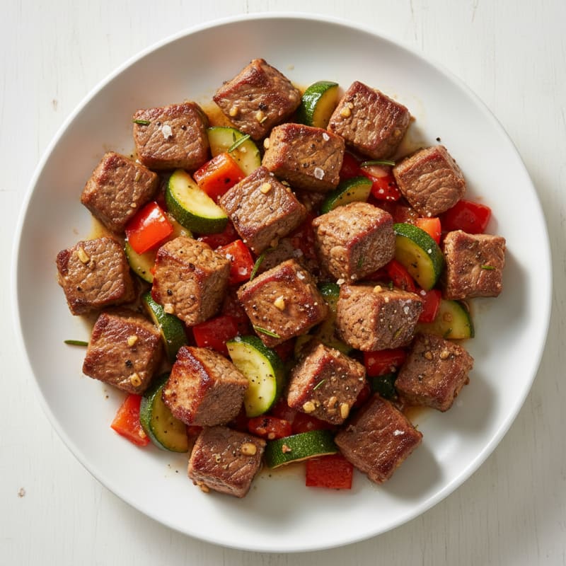 Tender Pan-Seared Beef Cubes