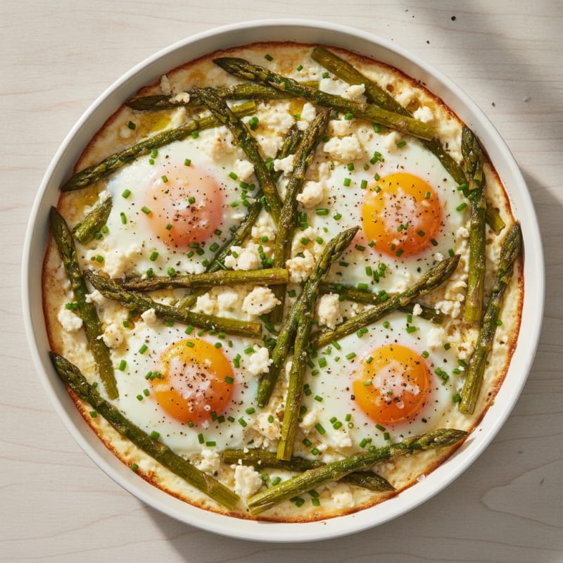 Baked Eggs with Roasted Asparagus