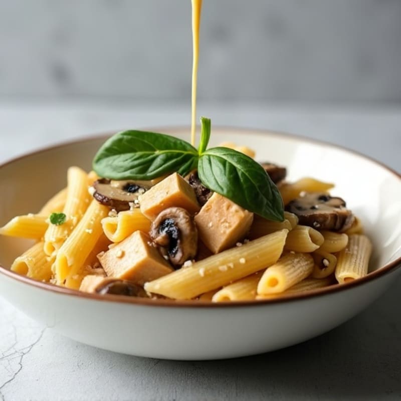 Creamy Tofu and Mushroom Pasta
