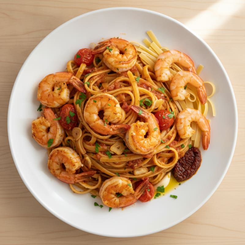 Spicy Calabrian Chili Shrimp Linguine