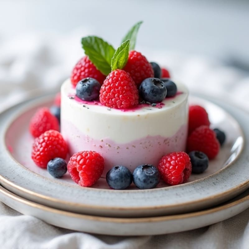 Greek Yogurt Protein Mousse with Mixed Berries