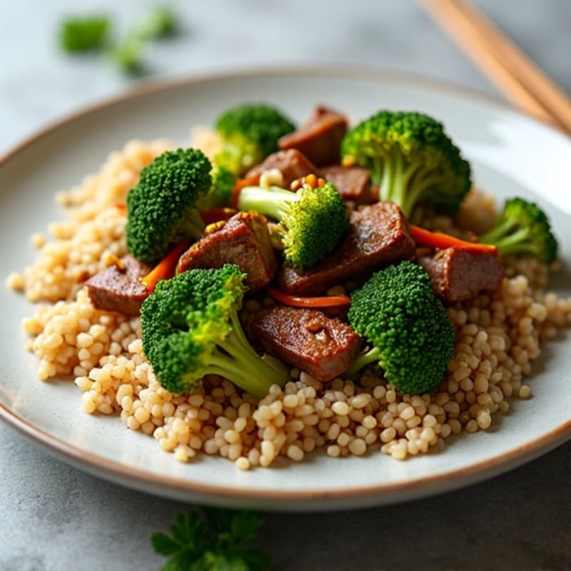Savory Lean Beef and Crispy Broccoli Stir-Fry with Brown Rice