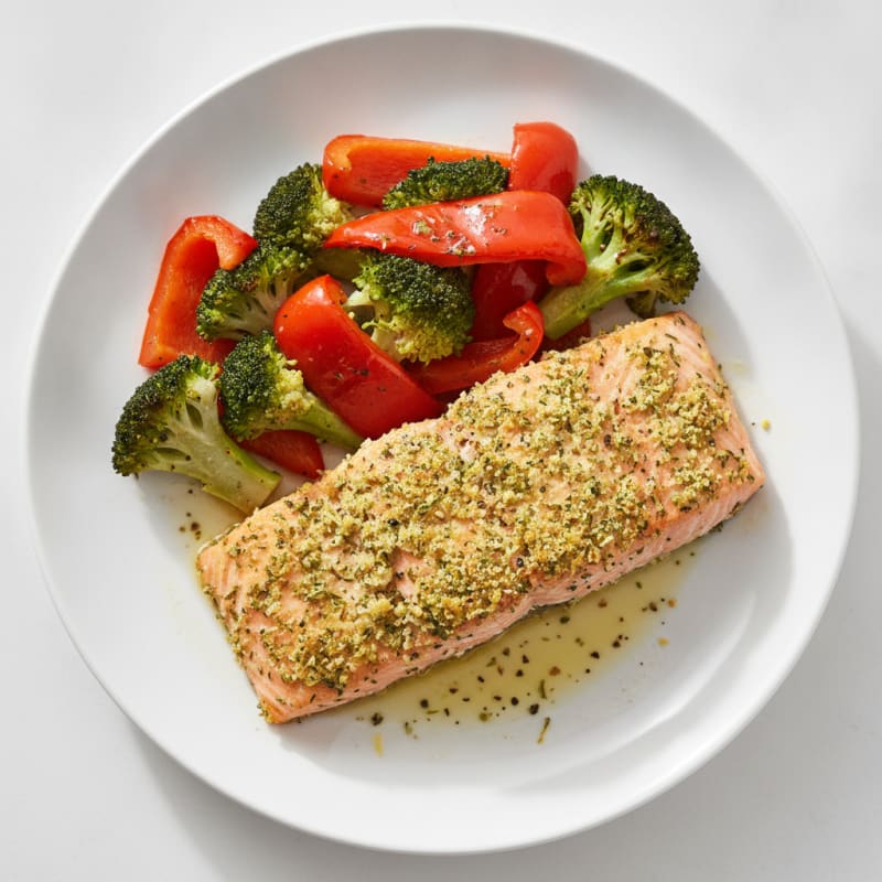Herb-Crusted Salmon with Roasted Vegetables