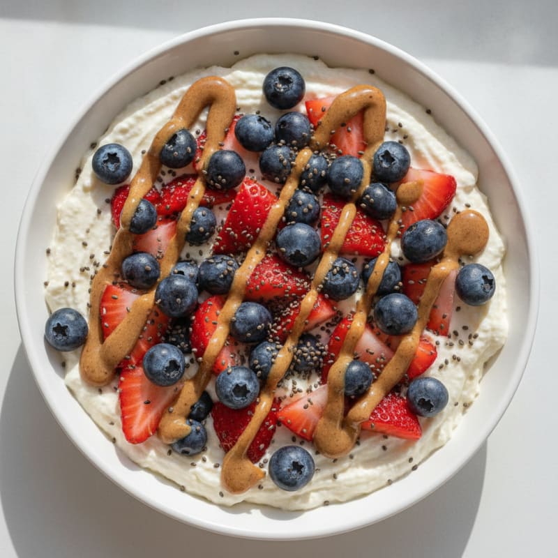 Silky Greek Yogurt Protein Pudding with Berries