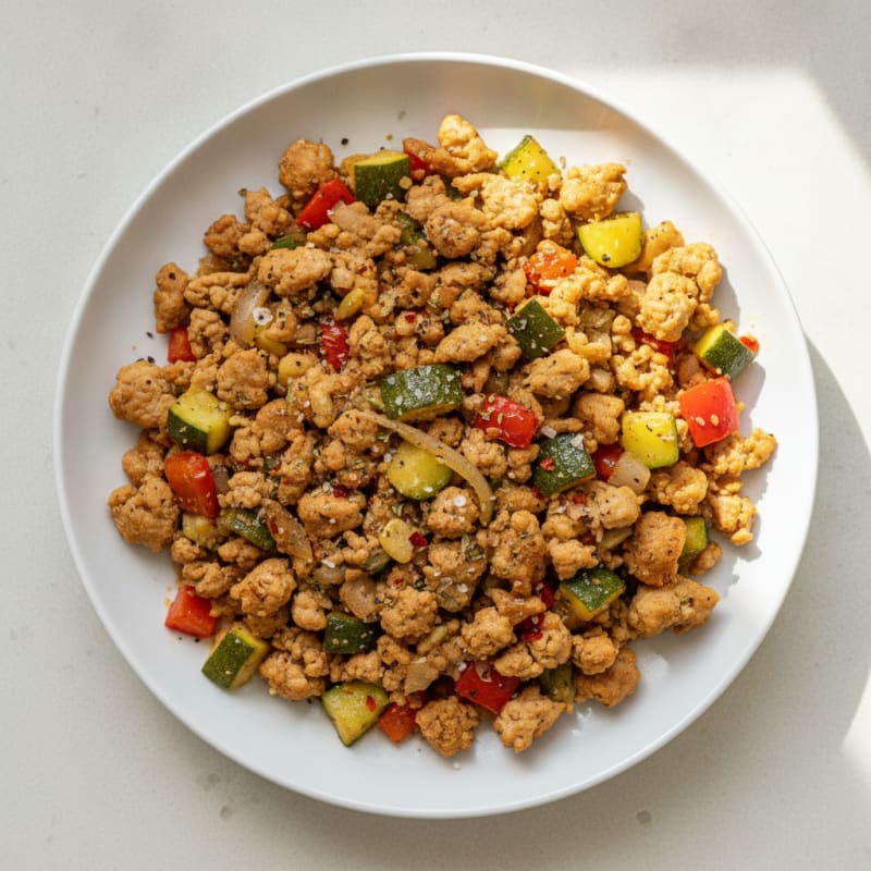 Ground Chicken and Vegetable Skillet