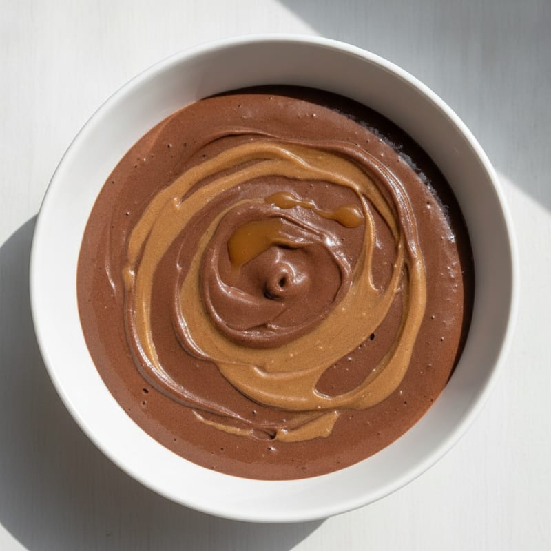 Silky Chocolate Protein Pudding with Almond Butter Swirl