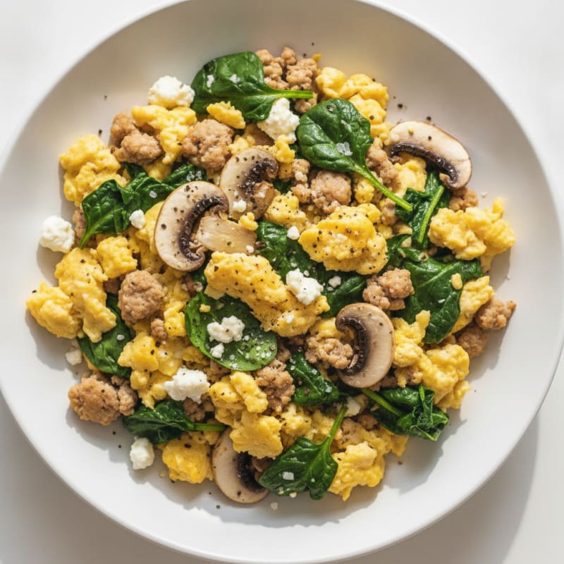 Savory Egg and Spinach Scramble
