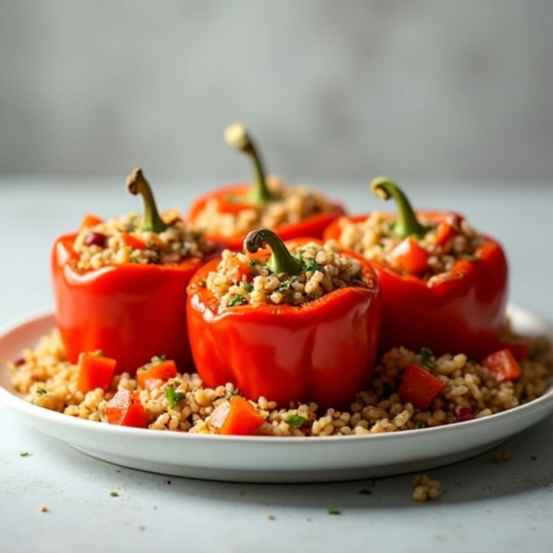 Lean Ground Turkey and Brown Rice Stuffed Bell Peppers
