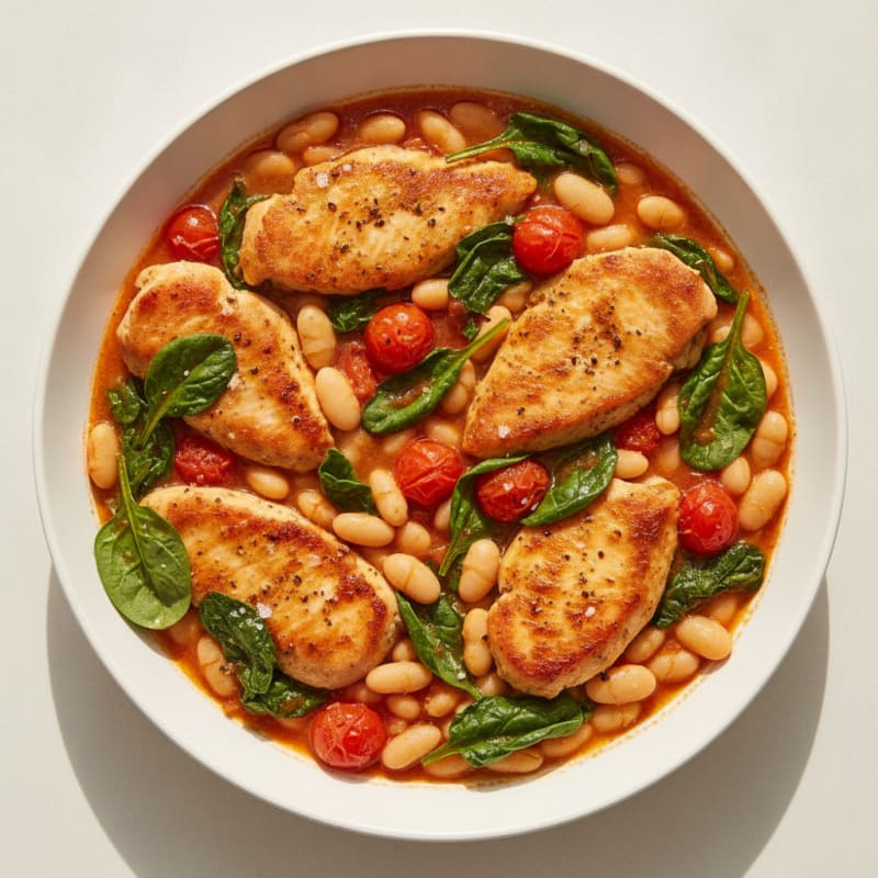Tuscan Chicken Skillet with White Beans