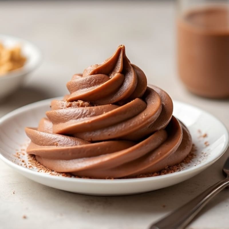 Chocolate Protein Mousse with Peanut Butter Swirl