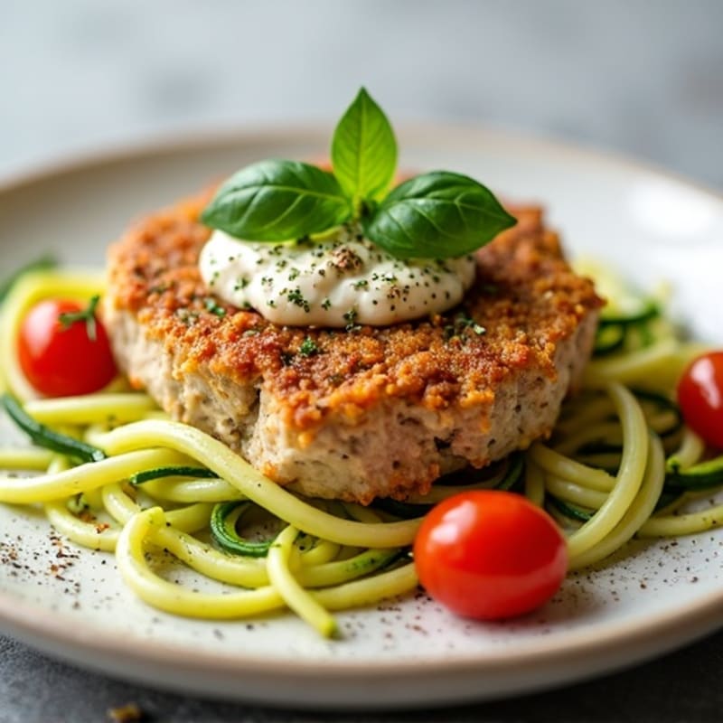Hearty Baked Ground Turkey with Creamy Ricotta and Zucchini Noodles