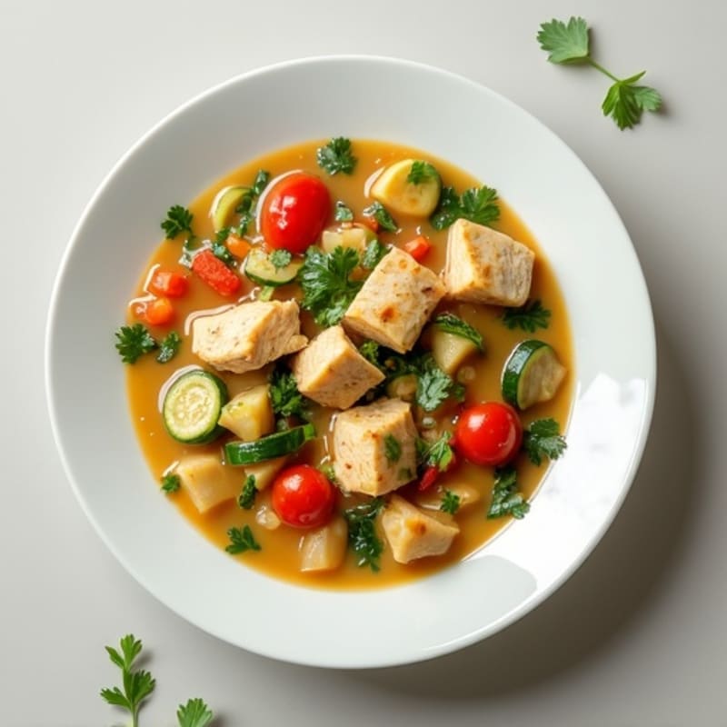 Creamy Coconut Chicken and Vegetable Stew with Fresh Herbs