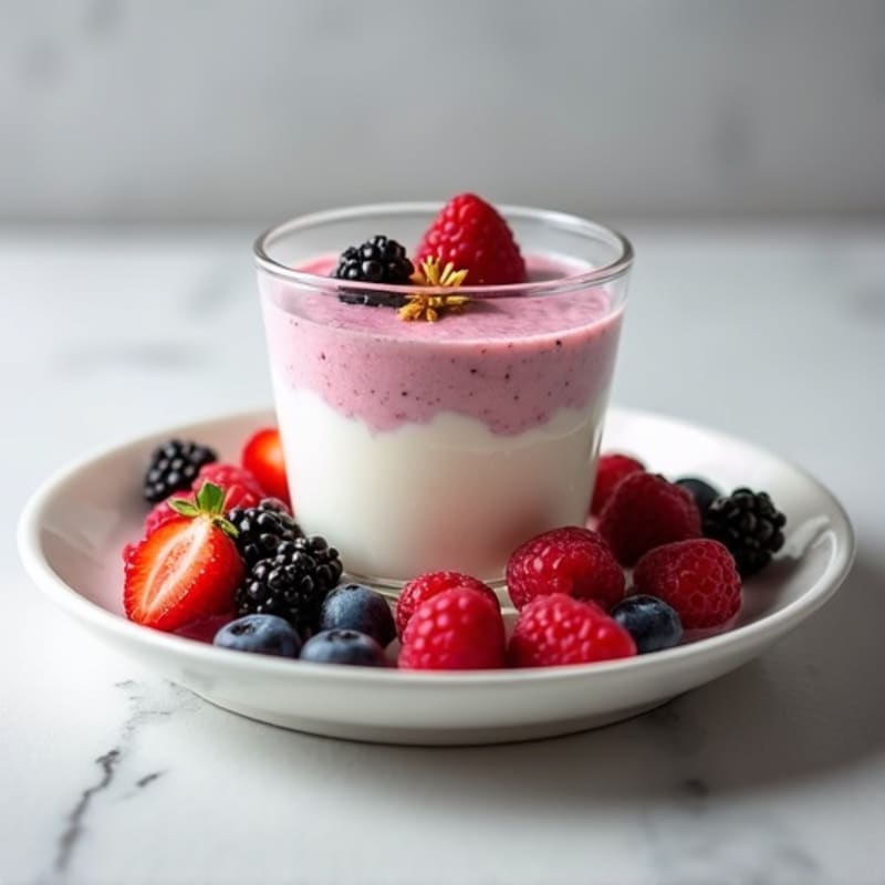 Greek Yogurt Protein Mousse with Mixed Berries