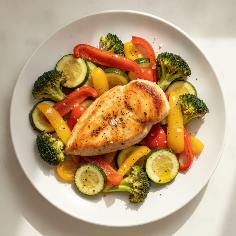 Pan-Seared Chicken with Roasted Vegetables