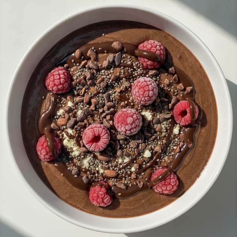 Silky Protein Chocolate Berry Smoothie Bowl