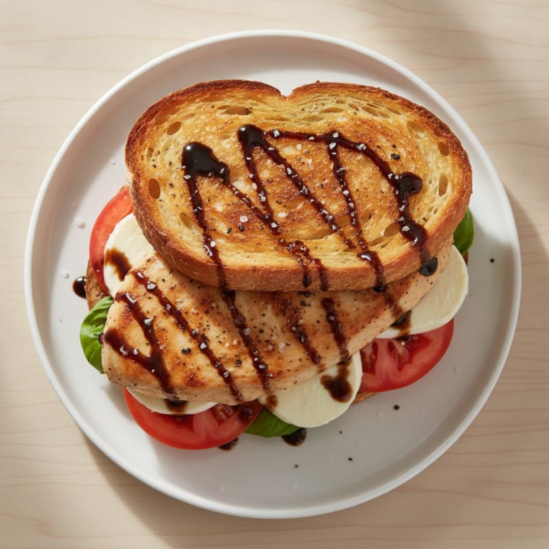Grilled Chicken Caprese Sandwich with Balsamic Glaze