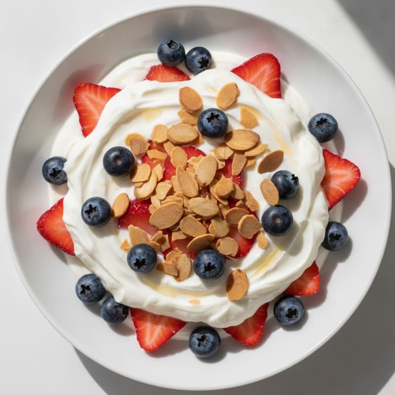 Greek Yogurt Protein Parfait with Berries and Almonds