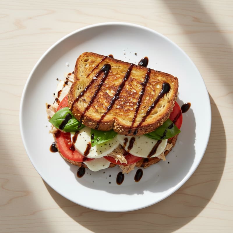 Golden Balsamic Caprese Grilled Cheese