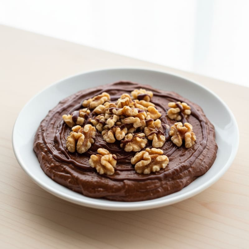 Silky Chocolate Protein Pudding with Toasted Walnuts