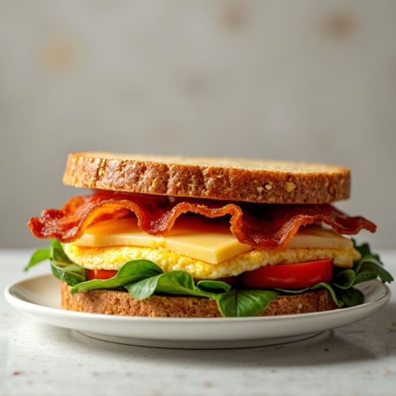 Lean Turkey Bacon and Egg Whole Grain Breakfast Sandwich